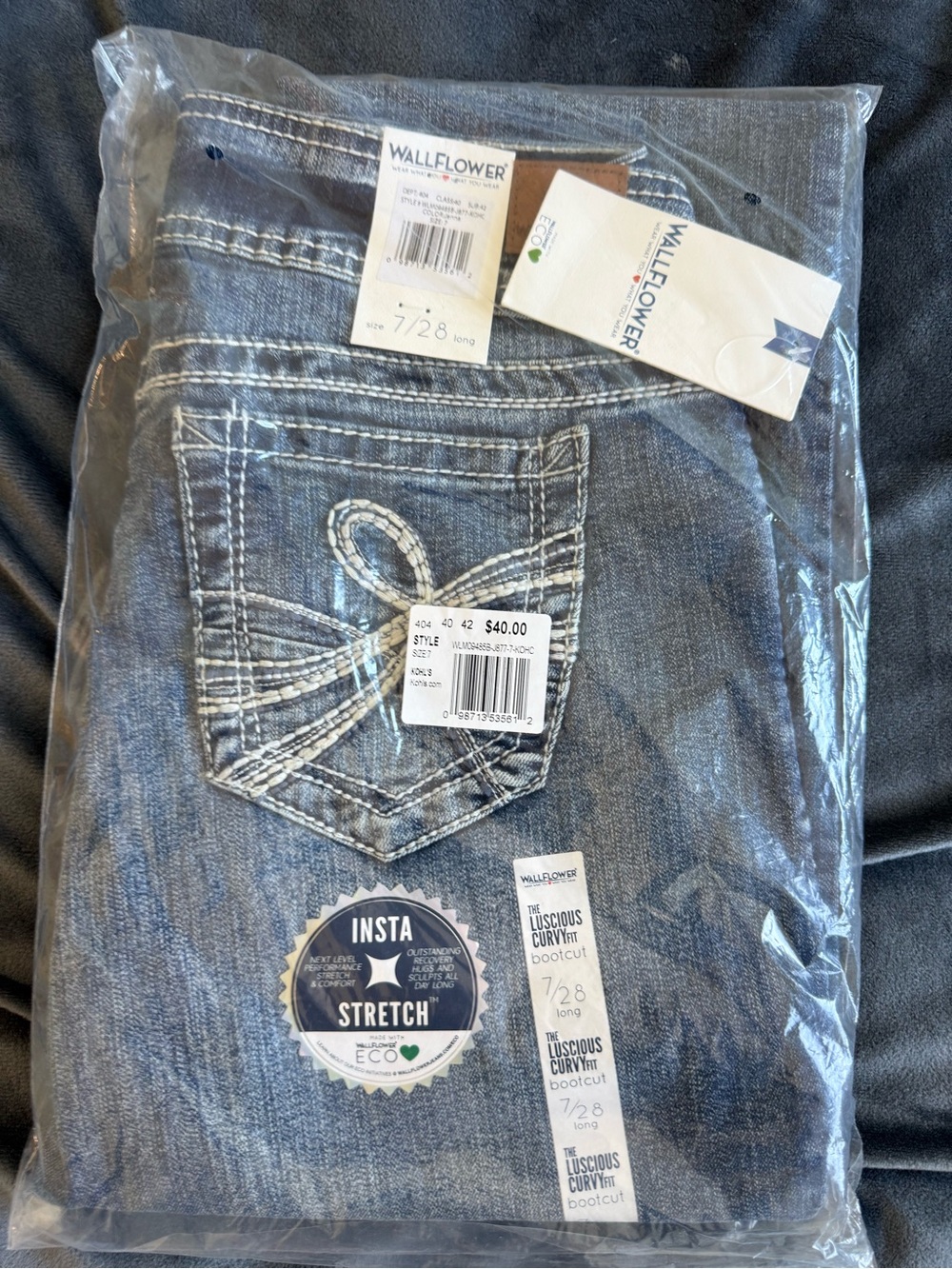Wallflower Womens Blue Bootcut Jeans - Luscious Curvy Fit New